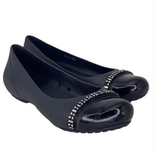 𝅺NEW! CROCS Rhinestone Flat Slip On Shoes 6.